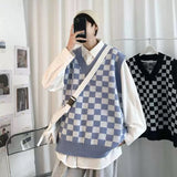 (沒有尺寸）T2425 blue lattice knitted vest