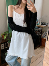 #Wave Ribbon Bolero Knit Cardigan (4color)