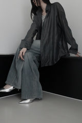 see-through overfit twinkle shirt (4color)