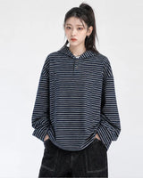 (UNISEX) マルチ ストライプ フード ロングスリーブ