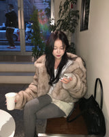 Mink crop fur jacket