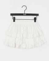 Pobo suede velvet lace cancan mini skirt