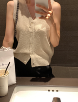 Rear V-neck Sleeveless Knit / 3 colors