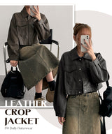 Muldoon cropped collar leather jacket