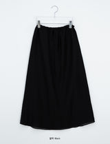 Navel Chiffon Banding Maxi Skirt
