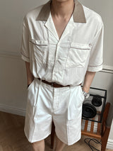 ASCLO One Tuck Cotton Half Pants (4color)