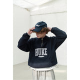 HUKE Logo Navy Half zip-up MTM