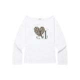 SIERRA LEOPARD HEART ONE SHOULDER T (2Color)