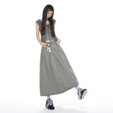 Low-Rise Denim Maxi Skirt