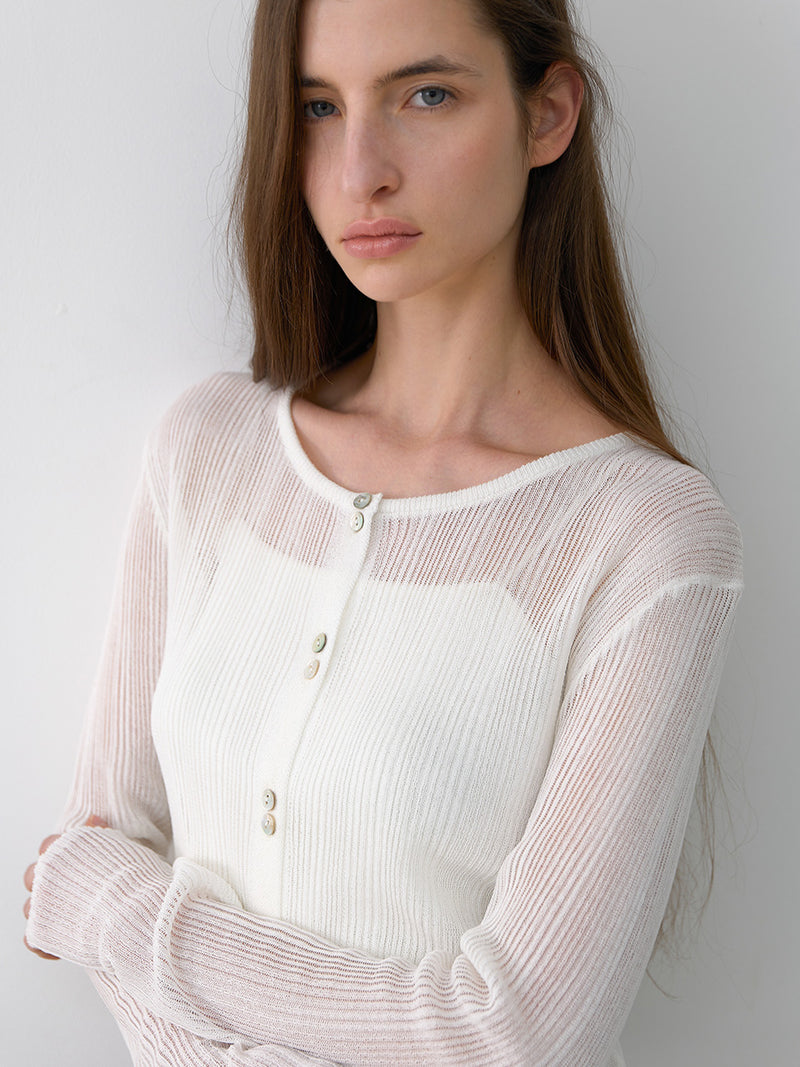 (CD-2199)TWO BUTTON POINT CARDIGAN