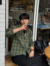 エンターチェック柄クロップドシャツ
