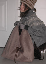 Jeanne Angora Fur Shoulder Bag_Melange Brown