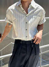 [S/S] Multi stripe half shirts(2color)