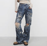 (Unisex) ジュビダメージデニムパンツ