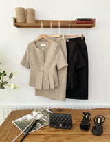 Renne Peplum H-Line Skirt