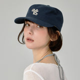 Leaf VZ Monogram Twill Pillbox Cap / Navy
