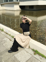 Benny Dot Shirred Midi Skirt (4c)