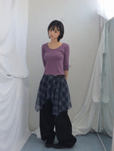 U-Neck Three-Quarter Slim Line Cotton Top