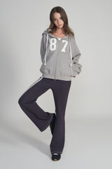87 Waffle hooded zip-up, Gray