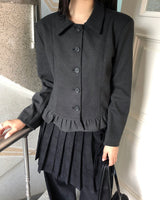 [MADE] Saeh Basic Peach Napping Slit Collar Short Jacket