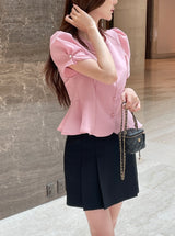 Luzel Puff Peplum Blouse