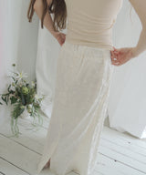 BLOSSOM JACQUARD SATIN LONG SKIRT