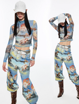 IN STOCK | Angel kitten straight wide pants