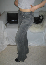 Ink Black Mid-Rise Semi-Bootcut Denim Jeans