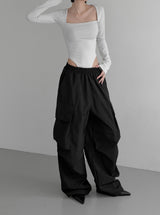 (Unisex) Lukin Big Pocket Cargo Wide Pants