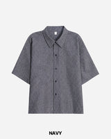 ショアストライプ半袖シャツ