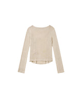 DOZI - Draped Jersey Top _BEIGE
