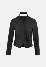 Modern V-neck Muffler Jacket