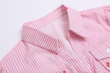 Cherry Piece Crinkle Button Shirt 232105612