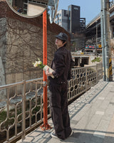 メリックヘリンボーンカーゴワイドパンツ
