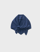 KNIT TRIANGLE SCARF (BLUE)