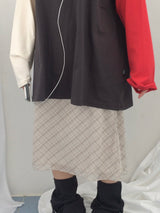 Number-printed color long sleeve