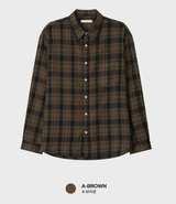 Landwai 3171 Daily Overfit Check Long Sleeve Shirt