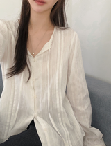 #Romantic Lace Cotton100 Strap Blouse