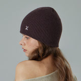 VA Curved Logo Waffle Beanie / Dark Brown