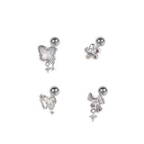 [SET] オーロラバタフライリボンピアス
