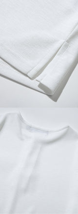 ヘンリーネック長袖Tシャツ_ホワイト