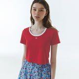 RVSリンガークロップTシャツ レッド