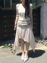 Angel Drape Unbal Long Skirt