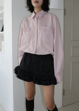 STRIPE FRILL SHIRT