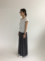 pleated button blouse (2color)