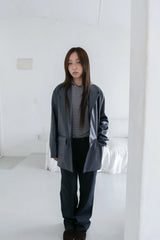 regular leather jacket(2colors)
