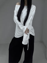 tattoo shirring long sleeve T (2color)