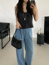 Derin Frill Bustier Sleeveless Blouse