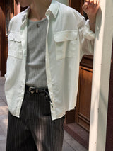 Summer stripe two pocket shirts(3color)