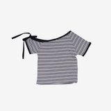 ミズオフショルダーシングルブレステッドTシャツ